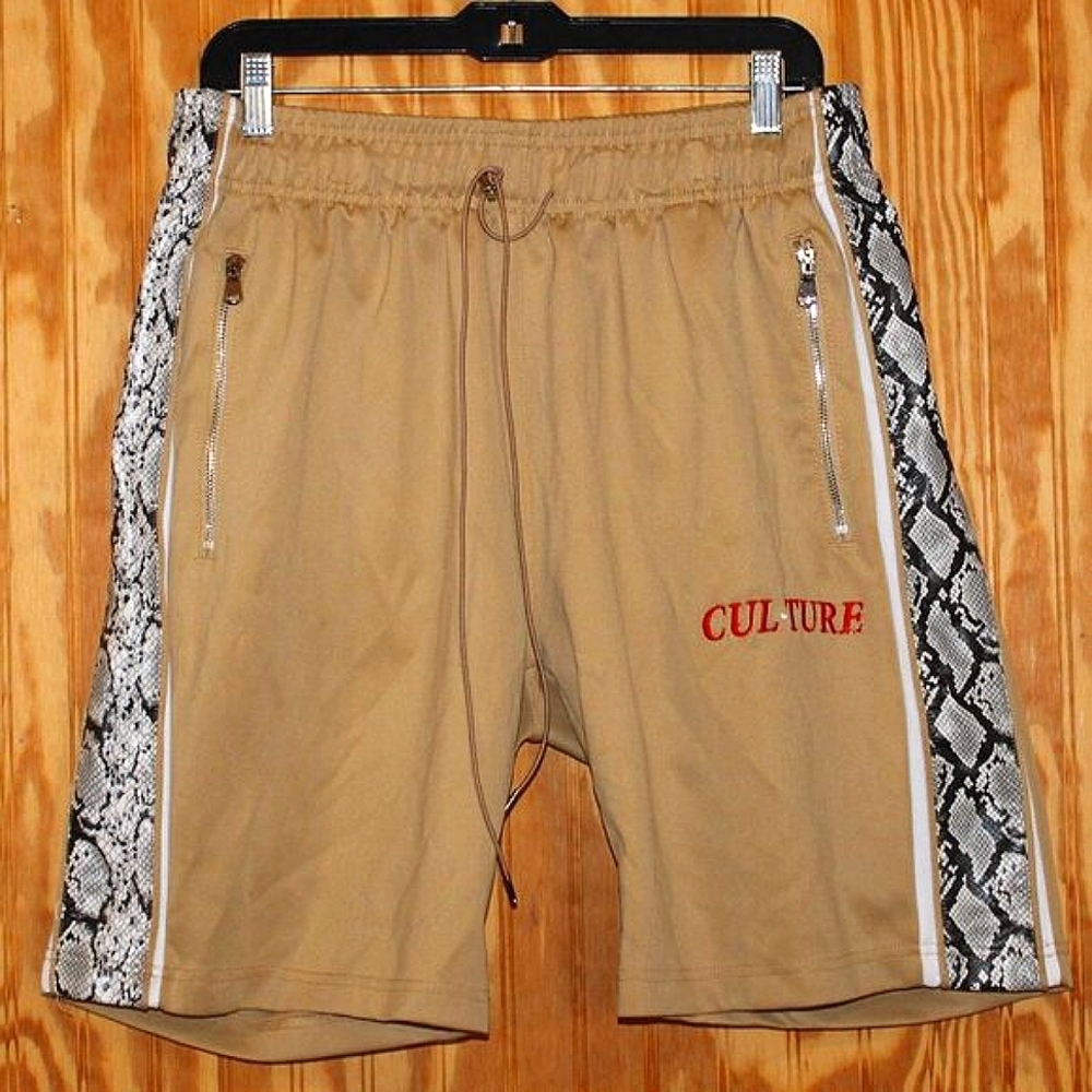 Culture Brand Drawstring Shorts - Snake Print Detail - Size L